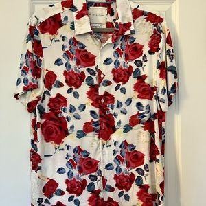 Men’s floral spring summer shirt sleeve button down